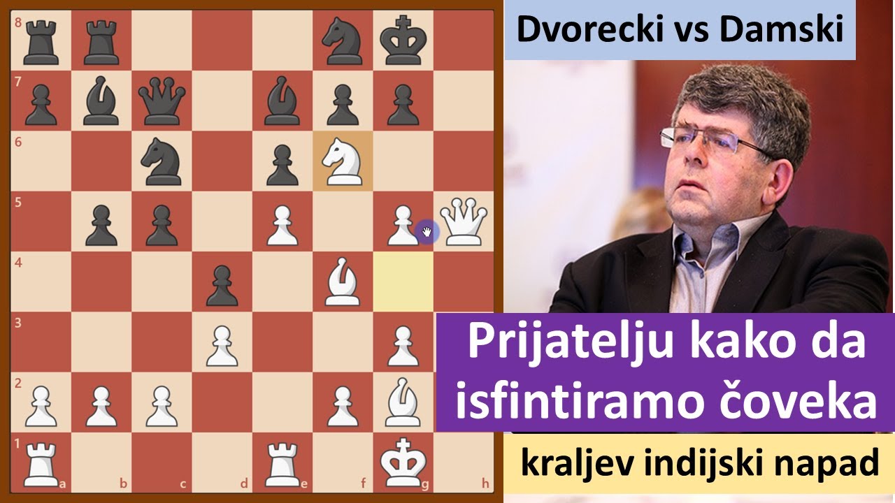 Kraljev indijski napad - beli igra kao da je crni sa tempom više - Damsky vs Dvoretsky