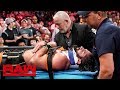 Seth rollins is loaded into an ambulance raw june 3 2019