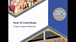 How To Contribute Program Support Materials to the SkillsCommons Repository