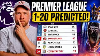 My final Premier League 1-20 predictions!