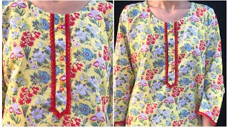 Easy Neck Design Cutting And Stitching | Taweez Wala Neck Design Banane ka Tarika |Kurti Neck Design