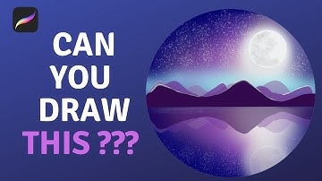 Easy procreate drawing tutorial | Mountain Reflection on water