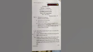 Theory of computation CS501 2023 question paper rgpv #rgpv #university #exam #2023 #pda #automata