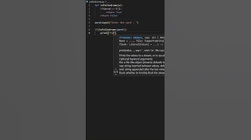 Palindrome in Python Tutorial under 60s. #programming #coding #shorts