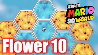 Super Mario 3D World - World Flower 10 - Honeycomb Skyway - All Stars 100% Gameplay Walkthrough