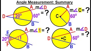 Geometry - Ch. 6: Circles (23 of 39) Angle Measurement: Summary