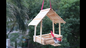 DIY Best Out Of Waste Ideas/Making bird house/Wall hanging/Home decor/Popsicle stick craft idea