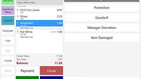 SambaPOS V5 Demo - free Item with reason