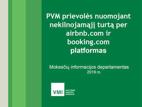 PVM prievolės nuomojant nekilnojamąjį turtą per airbnb.com ir booking.com platformas