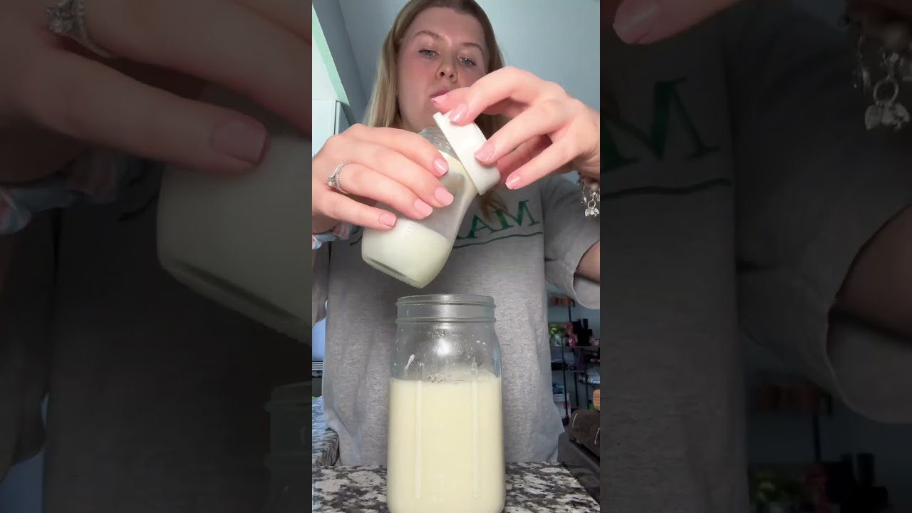 Using The Papablic Glass Breastmilk Mixing Pitcher Breastfeeding Pumping