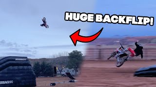 Sending 75' BACKFLIP on Dirtbike! MASSIVE!