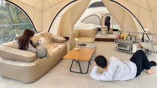 A salaried worker builds a weekend villa comparable to a hotel🏨ㅣlong-term camping