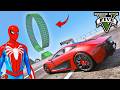 SPIDER MAN &amp; SUPERHEROES vs CARS! 😱 Airport Triple Looping Challenge  GTA V Mods