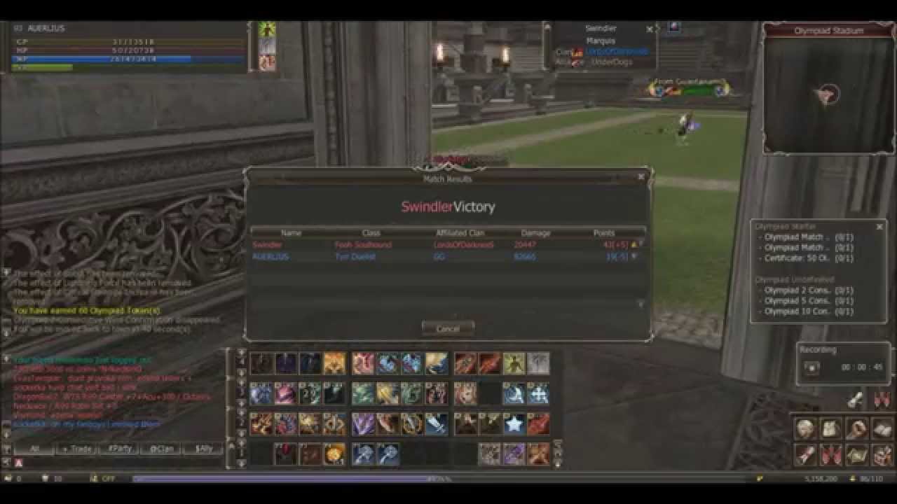 Lineage2 Tyrr duelist Olympiad ( 93 vs +95-99s )