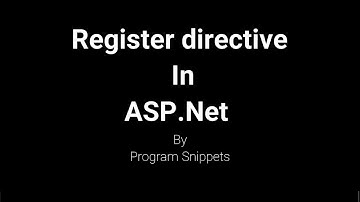 Register Directive In ASP Net