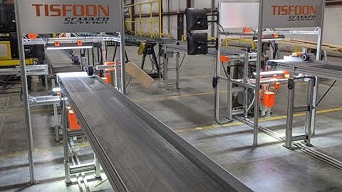 Tisfoon Lumber Defect Scanner & Grader in finger joint plant. Saw retrofit with servo cam saw stroke