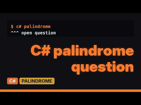 Palindrome algorithm in C# (3 Solutions!!)