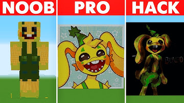 NOOB vs PRO vs HACKER Bunzo Bunny! BUILD CHALLENGE Minecraft Pixel art Bunzo Bunny Poppy Playtime 2