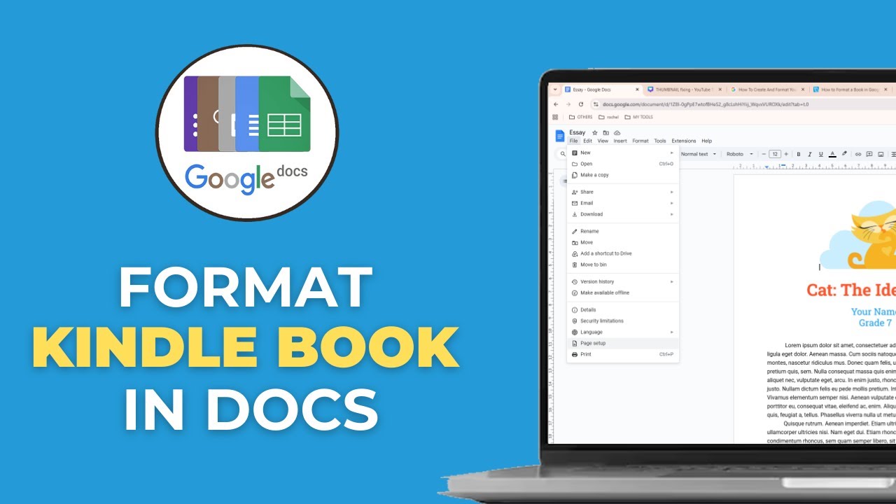 How To Create And Format Your Kindle Book With Google Docs - YouTube