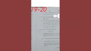 Advance Complex Analysis Previous Year Paper M.sc 3rd Semester 2020 Siddharth University