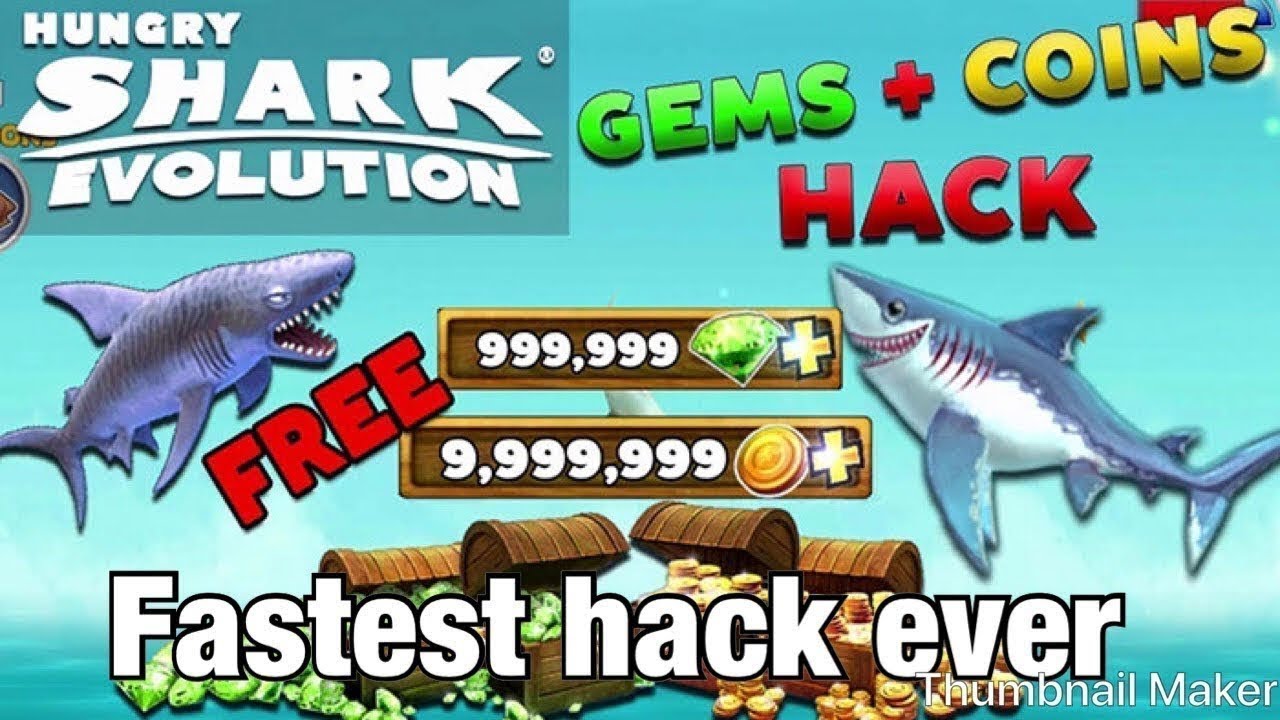 How to get unlimited coins and gems in Hungry shark Evolution!! 100%