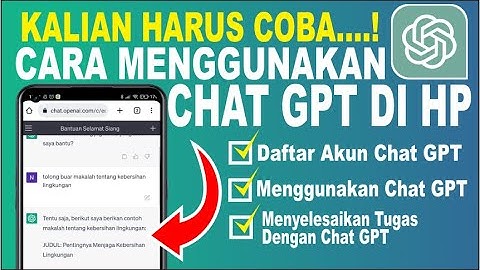 Cara Menggunakan Chat GPT Di HP | Daftar Akun Chat GPT (Open AI)