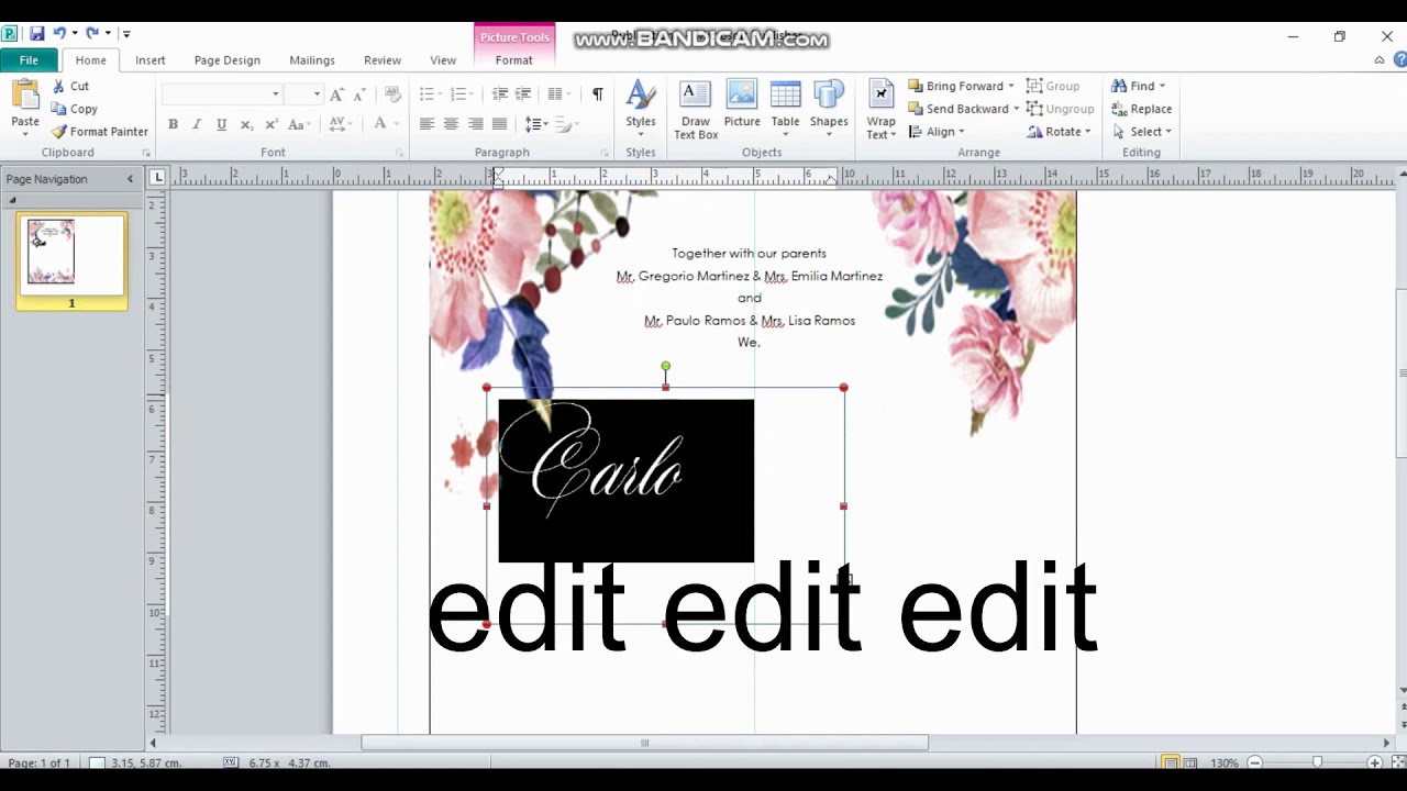 buat kad kahwin guna microsoft word