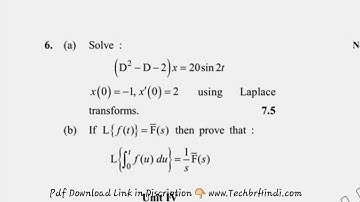 MSc Mathematics 4th Sem Special Function & Integral Transform Question Paper