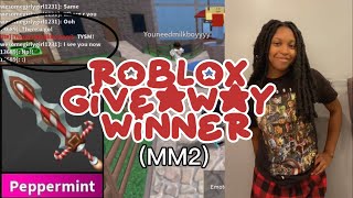 Roblox MM2 Giveaway Winner (peppermint godly)