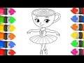 How to draw and painting Ballerina cappuccina step by step for kids and toddlers
