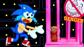 Sonic SAVE Dog - Sad Story | Pacman Stop Motion Game