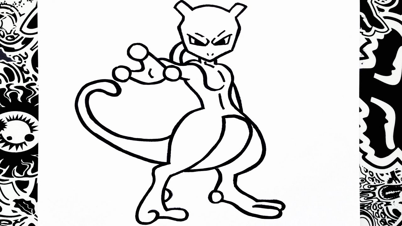 como dibujar a newtwo | how to draw mewtwo pokemon - YouTube