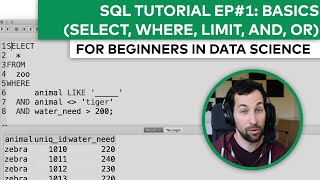 sql tutorial ep#1: basics (select, where, limit, and, or) --- for beginners in data science