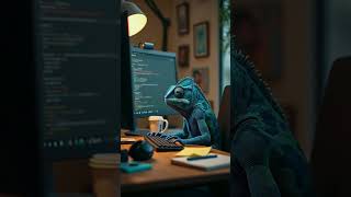 💻 जब गिरगिट भी बन गया प्रोग्रामर! 😆#CodingLife #FunnyVideo #TechWithStyle