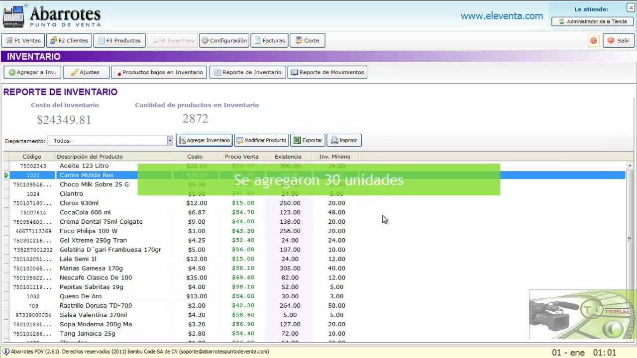 Abarrotes Punto de Venta [Modulo Inventario 2/2] - YouTube
