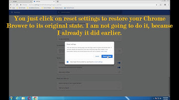 How to Restore Google Chrome Settings to their original defaults