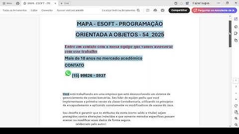 MAPA   ESOFT   PROGRAMAÇÃO ORIENTADA A OBJETOS   54 2025