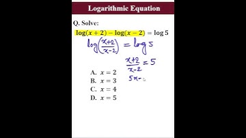 Log Equation - Solve #shorts #maths #algebra #logarithm #mathematics