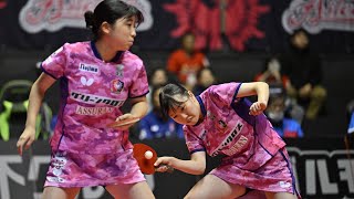 チャンルイ 長﨑 美柚 vs 栗山優菜 山室早矢 T10-10 木下アビエル神奈川 vs 九州アスティーダ ノジマTリーグ2023-2024 大和スポーツセンター 11月11日【卓球Tリーグ公式】