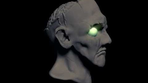 Zombie Head Sculpt 360 - Composited Coloring and Glare