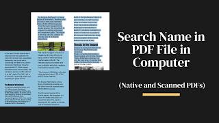 How to Search Name in PDF File on Computer (Native and Scanned PDFs) How to Search Name in PDF File on Computer (Native and Scanned PDFs)