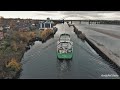 Runcorn Drone shots of Old Quay swing bridge, Wigg island on the Manchester Ship Canal.