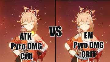 Yoimiya Vaporize ATK VS EM Sands - Genshin impact