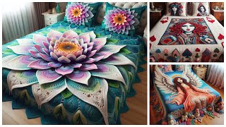 Loved These Beautiful 💕Crochet/Knitted Bed sheets (share ideas) #knitted #crochet #bedsheets