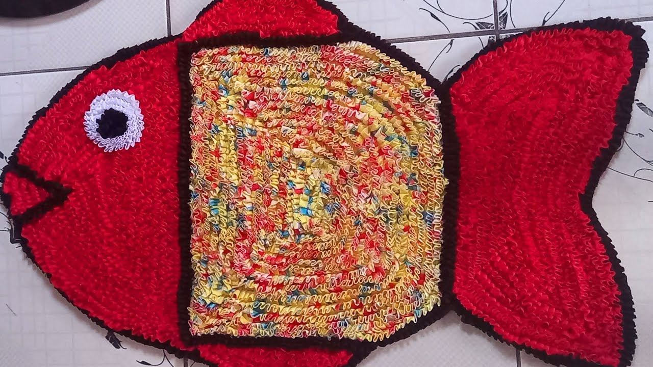 COMO FAZER UM LINDO TAPETE DE PEIXE 🐟. PASSO A PASSO