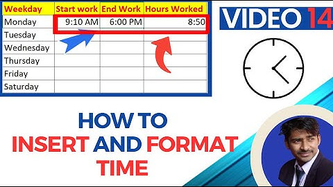 How to Insert and Format Time in Excel | Video 14 | Excel for beginner