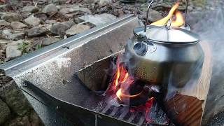 GSIケトルで焚火ラーメン