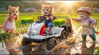 🌾✨ From Tiny Rice Plants to a Big Surprise! Ginger Kitten’s Fun Farm Day With Grandma Cat 🐱❤️
