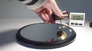 Battery Mounted Spinning Top Rises in 0:03. Top is 70.28 g. Battery is 91.30 g and 129.91% of Top.