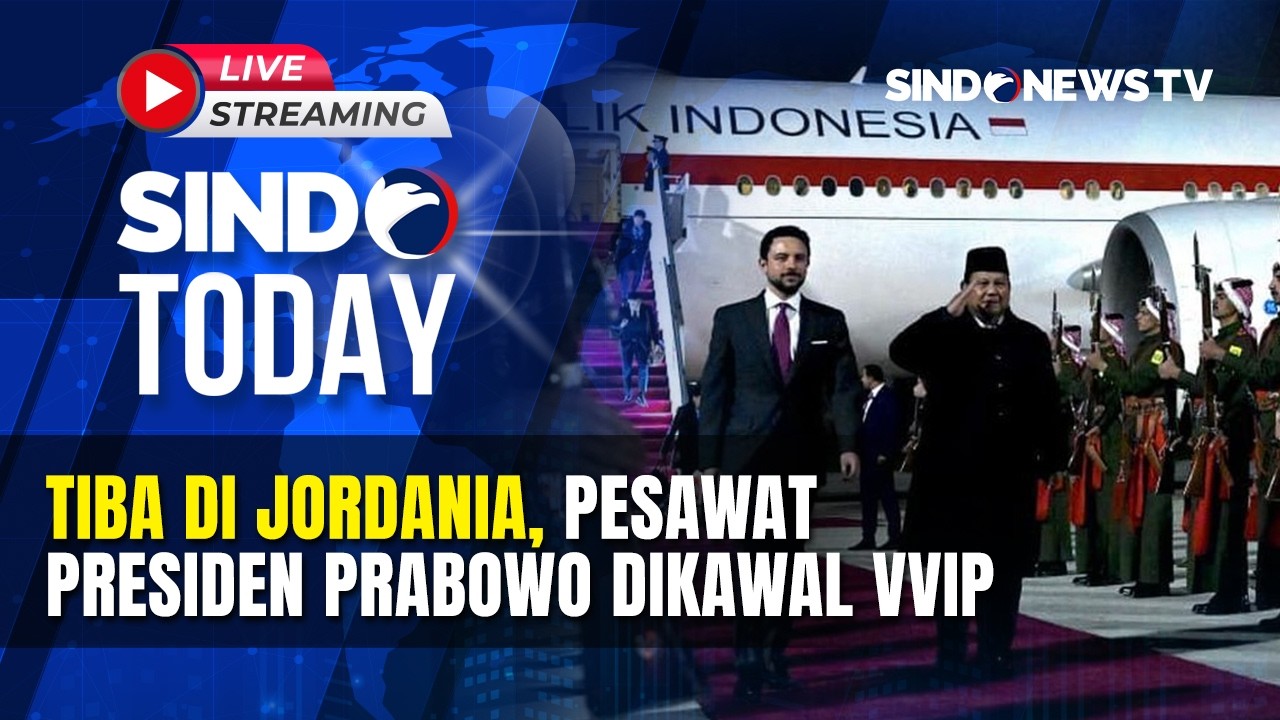 🔴 TIBA DI JORDANIA, PESAWAT PRESIDEN PRABOWO DIKAWAL VVIP  | SINDO TODAY | 26/02 |